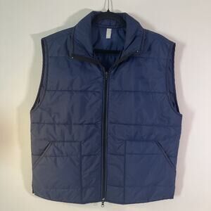 American Apparel Vest Mens XL Blue Puffer Insulated Made USA Lightweight Outdoor